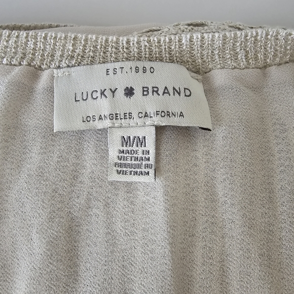 LUCKY BRAND Womens Gold Shimmer Knit Layered Sweater Size M - Picture 7 of 7